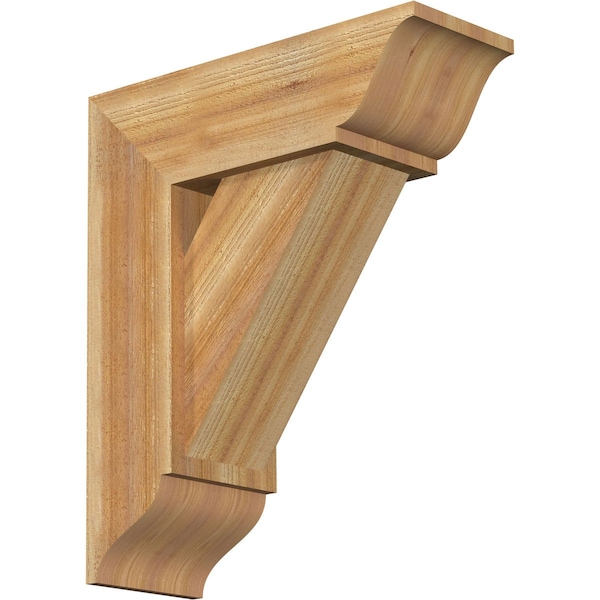 Ekena Millwork Traditional Traditional Rough Sawn Bracket w/ Offset Brace, Western Red Cedar, 8"W x 22"D x 26"H BKT0806X22X26TRA01RWR - main